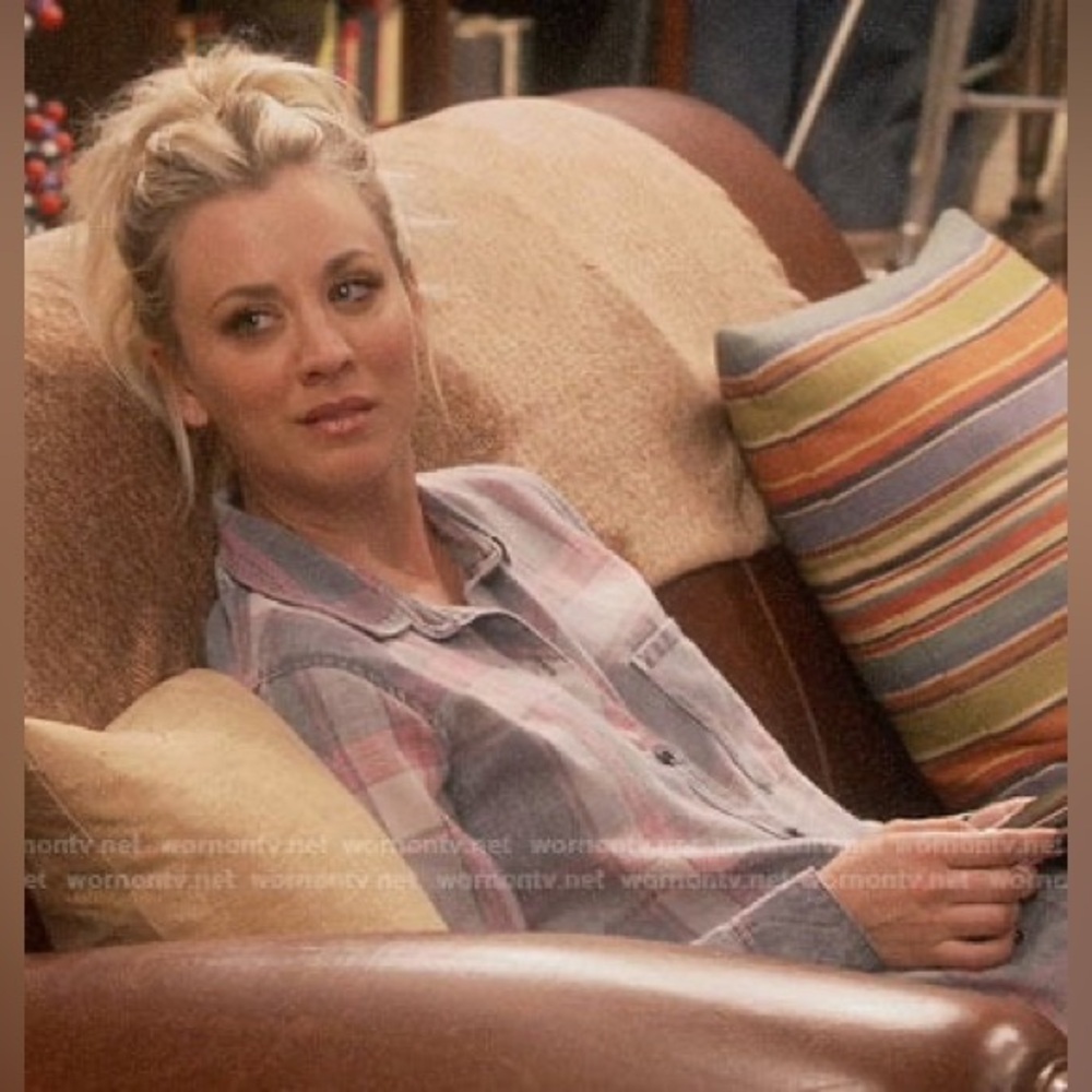 OLD NAVY SPRING PLAID PINK PASTEL EASTER FULLSLEEV SHIRT SM ASO PENNY BIG BANG T